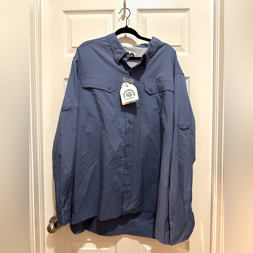 BSA Scouting logo Duck Head Men's Slate Blue SPF 50 Shirt